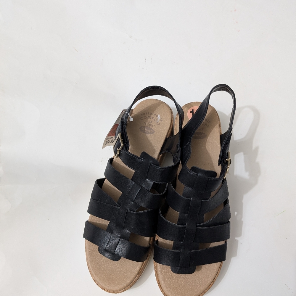 Dr. Scholl's Black Fisherman Sandals with Cushioned Insole